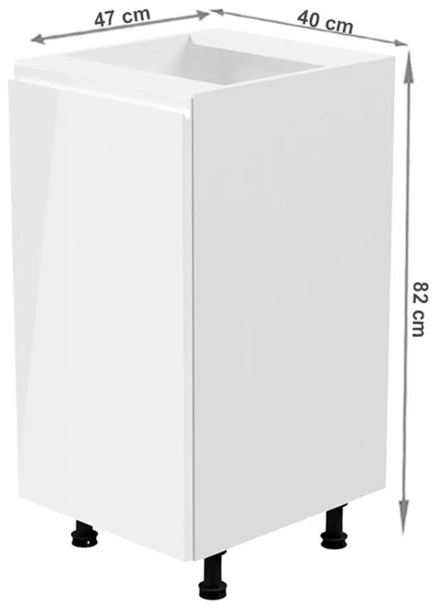 Dolná kuchynská skrinka D40 Aurellia (biela + biely lesk) (L). Vlastná spoľahlivá doprava až k Vám domov. 1015748