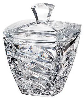 Bohemia Crystal dóza s viečkom Facet 140mm