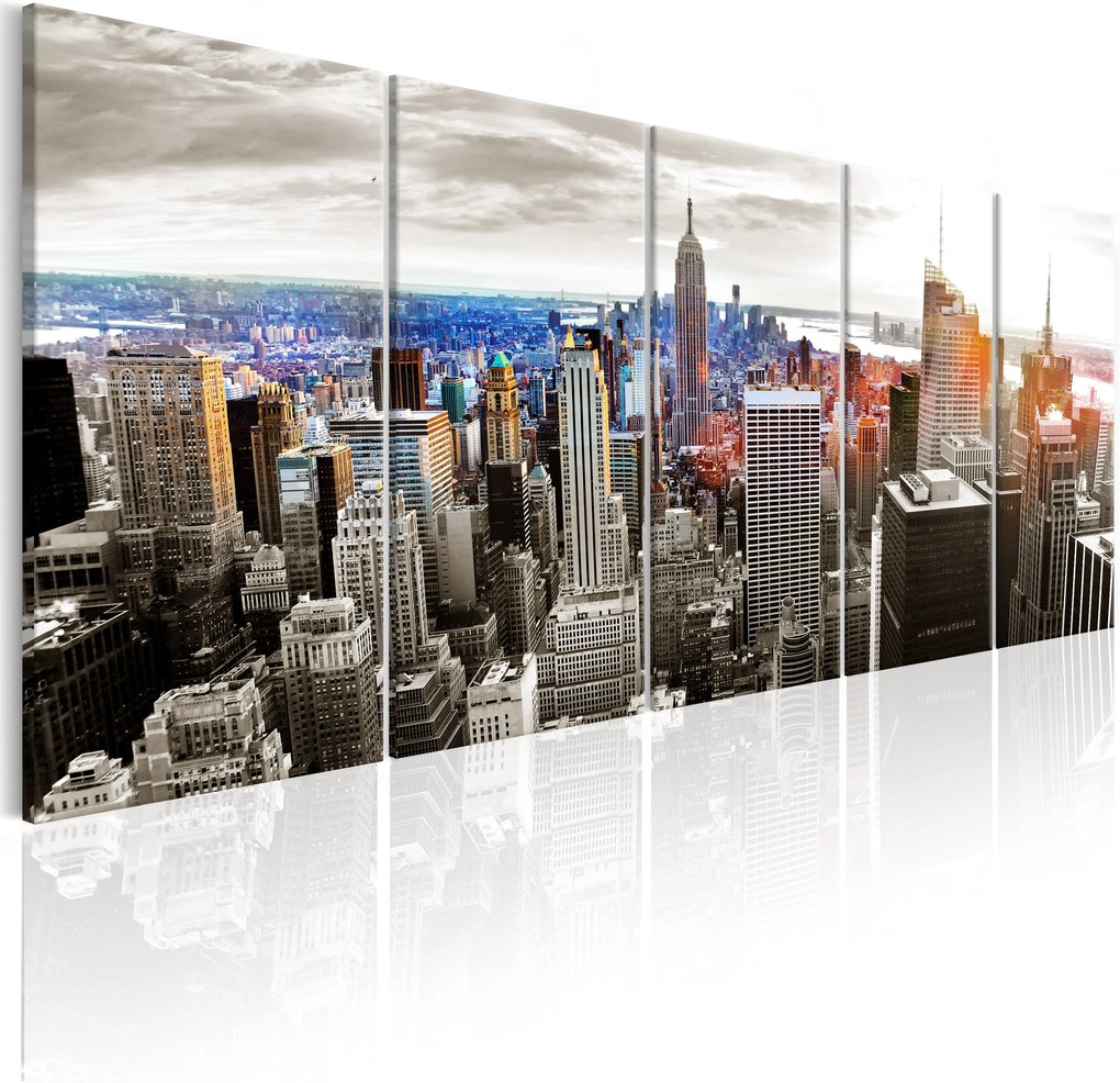 Obraz - New York: Grey Tower Blocks 200x80