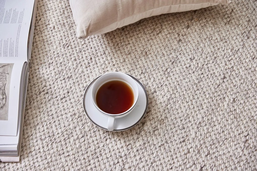 Ručne viazaný kusový koberec Salt DE 4061, 80x150, biela, obývacia izba, Diamond Carpets India