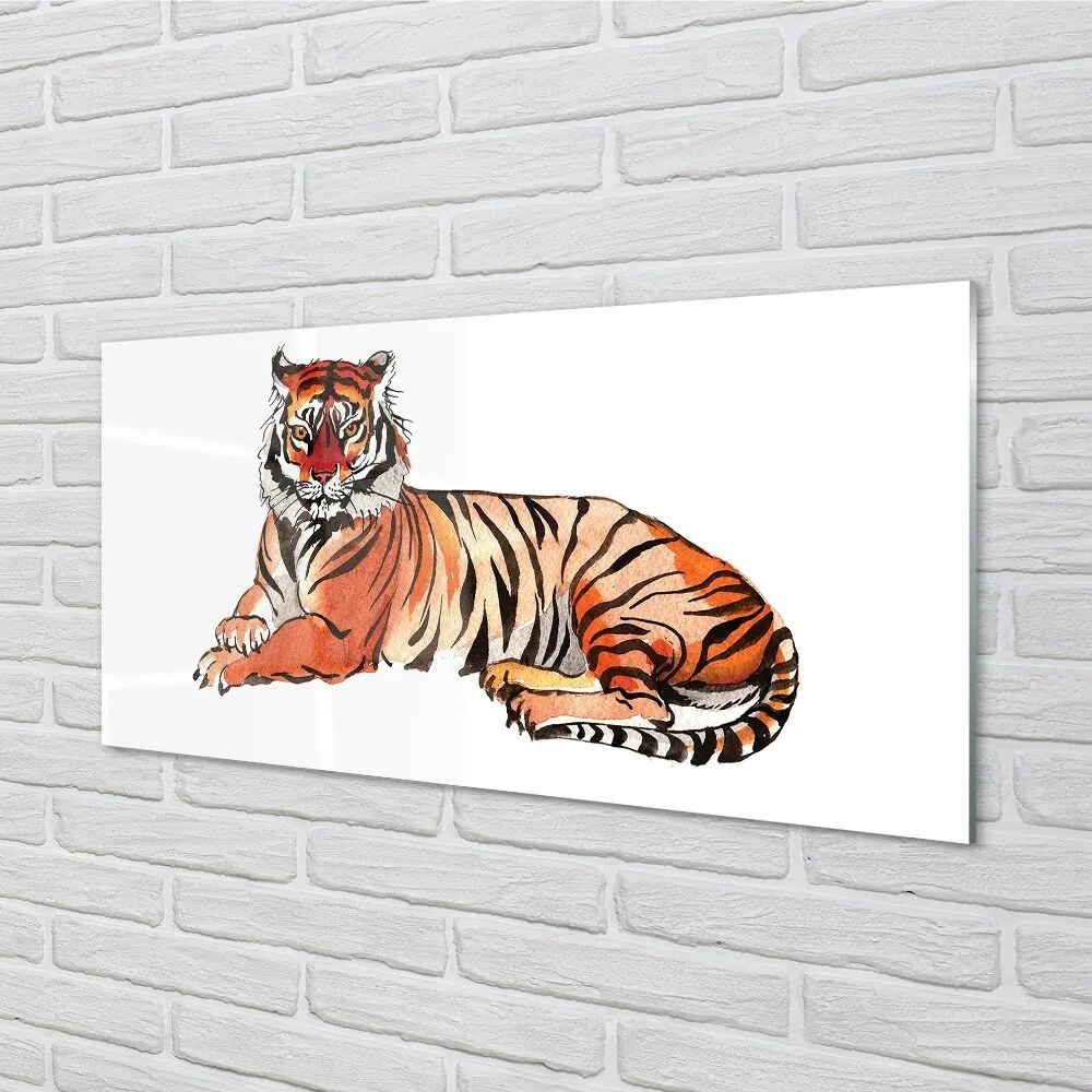Sklenený obraz maľované tiger 100x50 cm