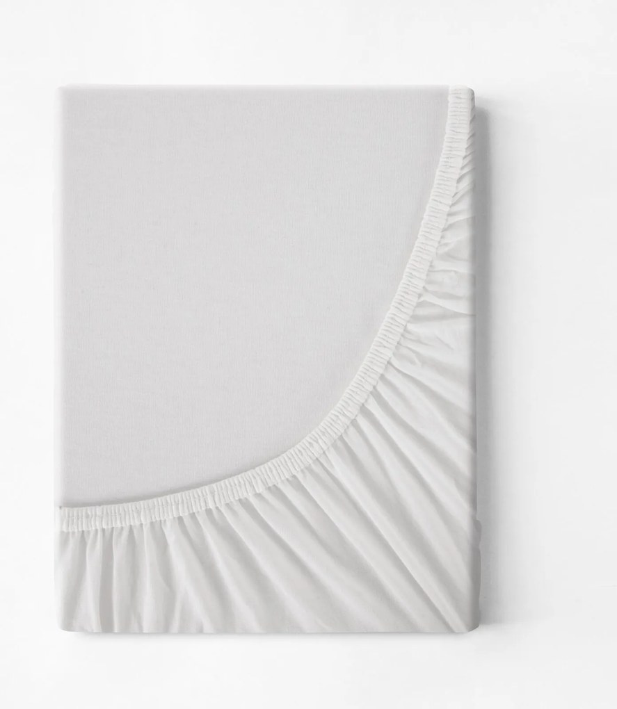 JERSEY PRESTIERADLO 200X220 CM, VÝŠKA 30 CM BIELE