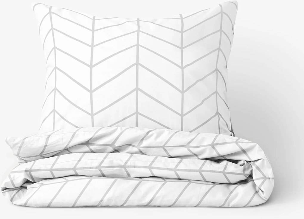 Goldea bavlnené posteľné obliečky - cikcak na bielom 140 x 200 a 70 x 90 cm