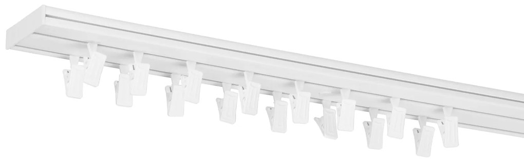 Dekodum PVC stropná lišta dvojitá biela Dĺžka koľajnice (cm): 240, Typ prichytenia: Háčiky