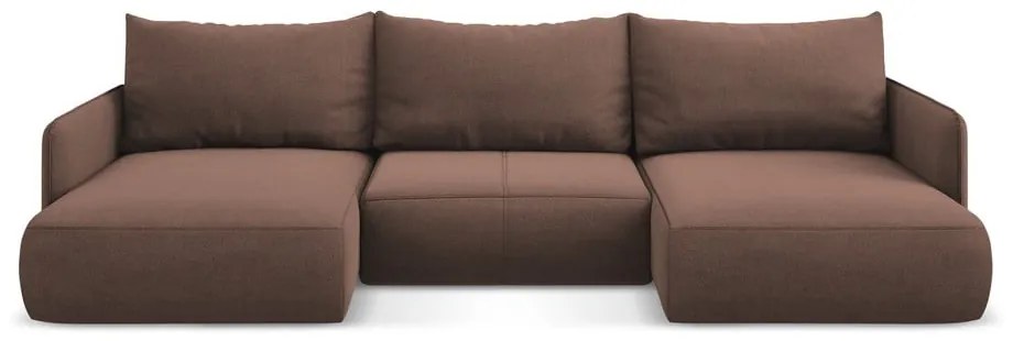 Ružová rozkladacia/s úložným priestorom rohová pohovka Nanea – Makamii