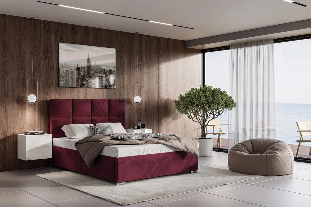 Čalúnená manželská posteľ MONY s úložným priestorom 160 x 200 cm šedá Veľkosť: 180 x 200 cm