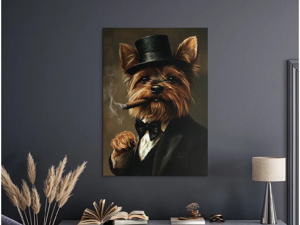 drevko | Obraz Yorkie z podsvetia