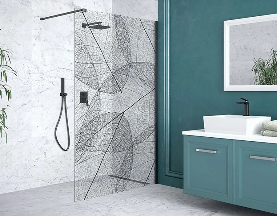 Besco Sprchovací kút Walk-In LEAFY 100 (110, 120), výška 200 cm - bez vaničky BESCO-Rozmery: šírka: 110