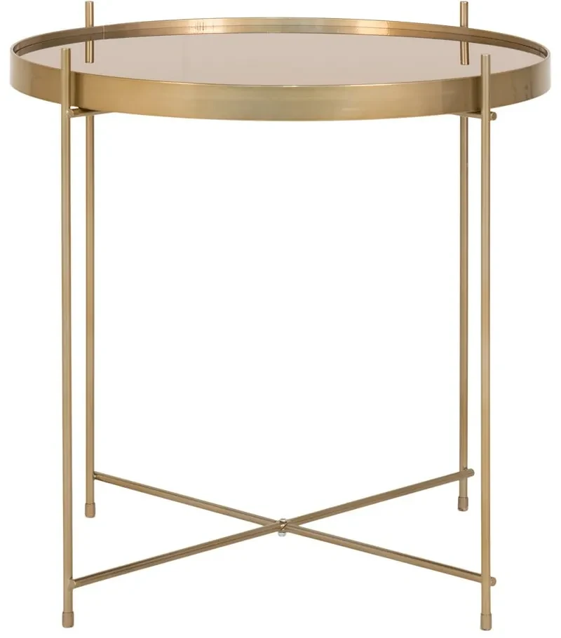 Okrúhly konferenčný stolík v zlatej farbe ø 48 cm Venezia - House Nordic