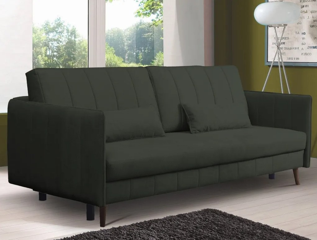 Rozkladacia pohovka Vannes, tmavo zelená látka