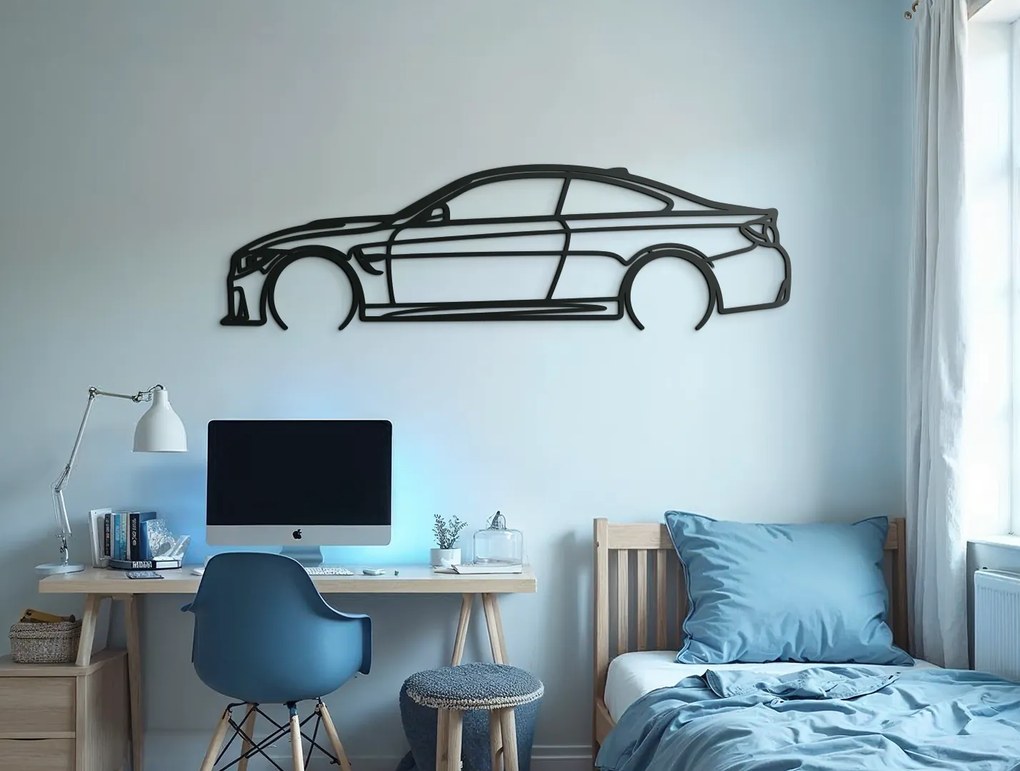drevko Drevený obraz na stenu BMW M4 Rozmer obrazu: 25 x 86 cm, Farba dekorácie: Čierna