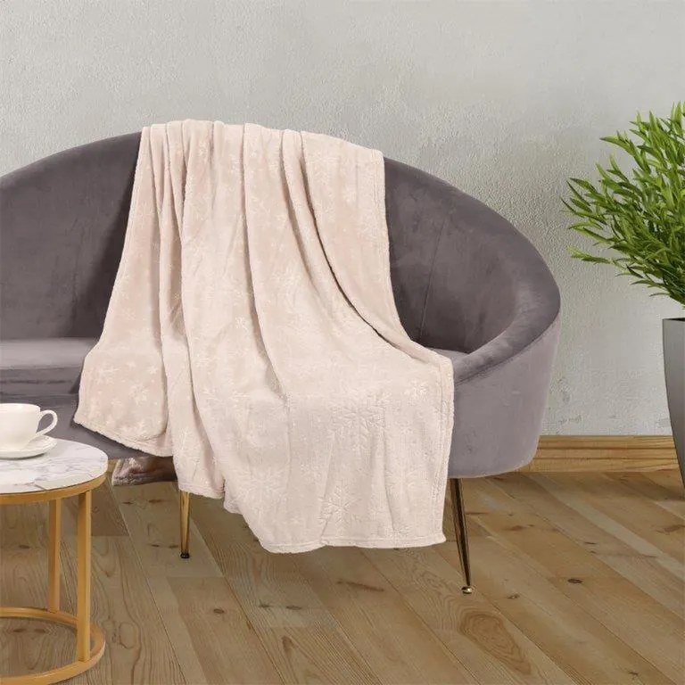 Mikroplyšová deka VLOČKY, smotanová 140 x 200 cm