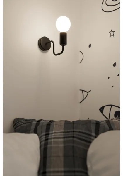 Sollux SL.1445 - Nástenná lampa VECTOR 1xE27/15W/230V čierna