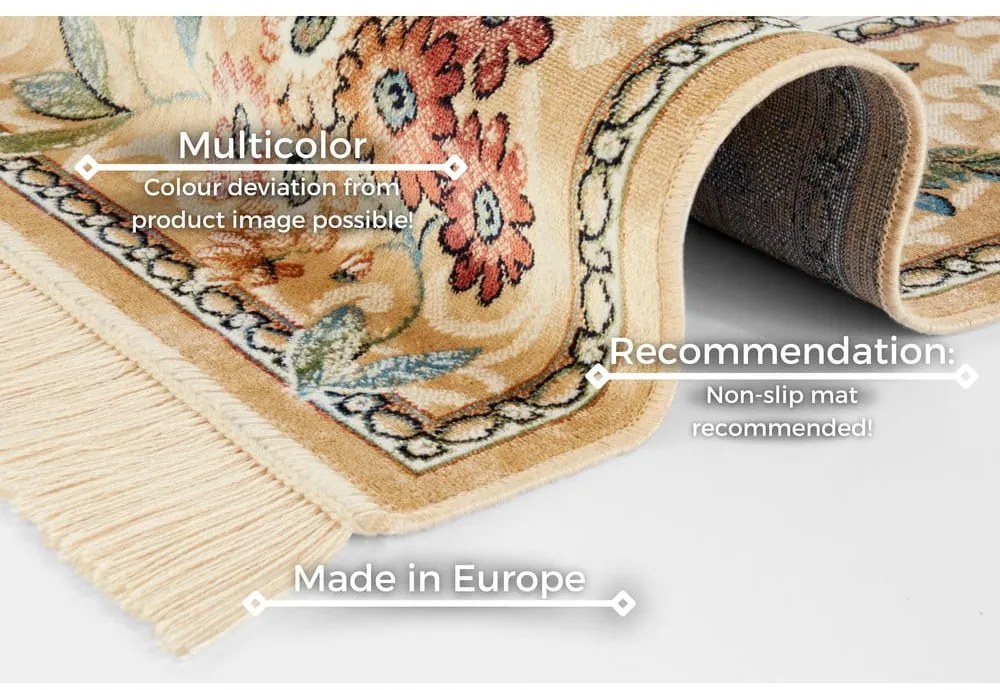 Béžový koberec z viskózy 95x140 cm Oriental – Nouristan