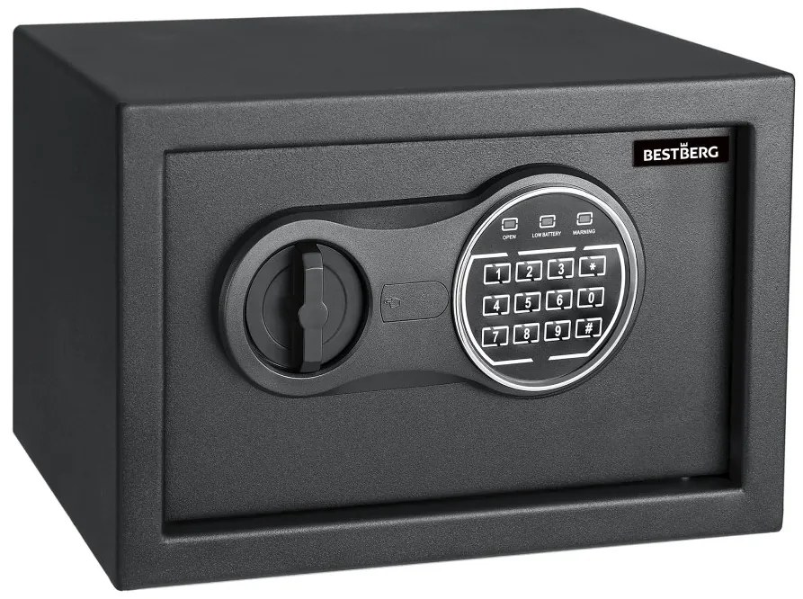 Digitálny trezor BestBerg BBSB-1C / 20 x 31 x 20 cm / čierny