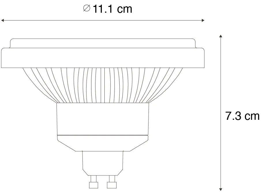 GU10 Stmievateľná LED žiarovka 111 mm 10,5 W 770 lm 2700 K