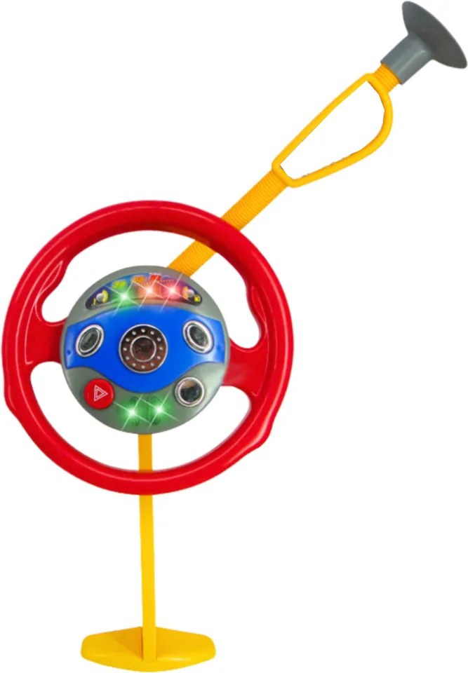LEAN Toys Detský volant – simulátor jazdy s prísavkami, svetlá a zvuky