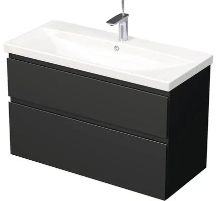 Kúpeľňová skrinka s umývadlom Intedoor LANDAU 100x65 cm čierna matná