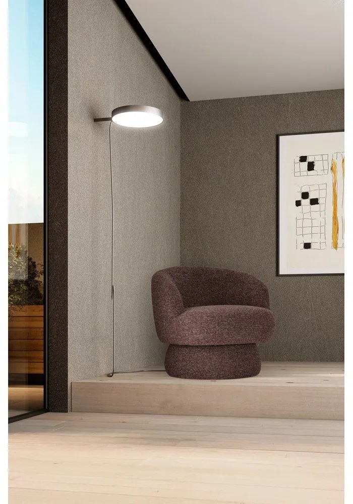 Fialové/hnedé otočné kreslo Dali – MOME