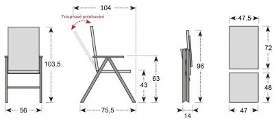 Doppler Concept teak 4+1 - záhradné sedenie (hliník/drevo)