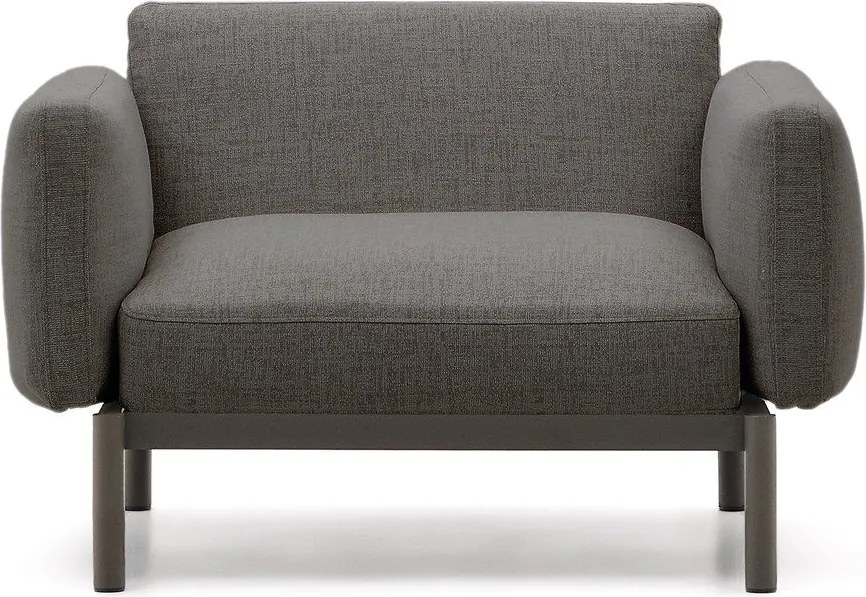Sivé polstrované záhradné kreslo Sorells – Kave Home