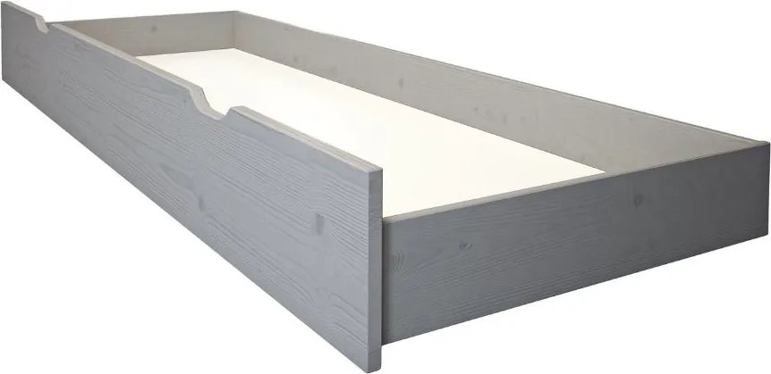 Detská poschodová posteľ z masívu s rozšíreným spodným lôžkom DENIS - 200x90/140 cm - šedá