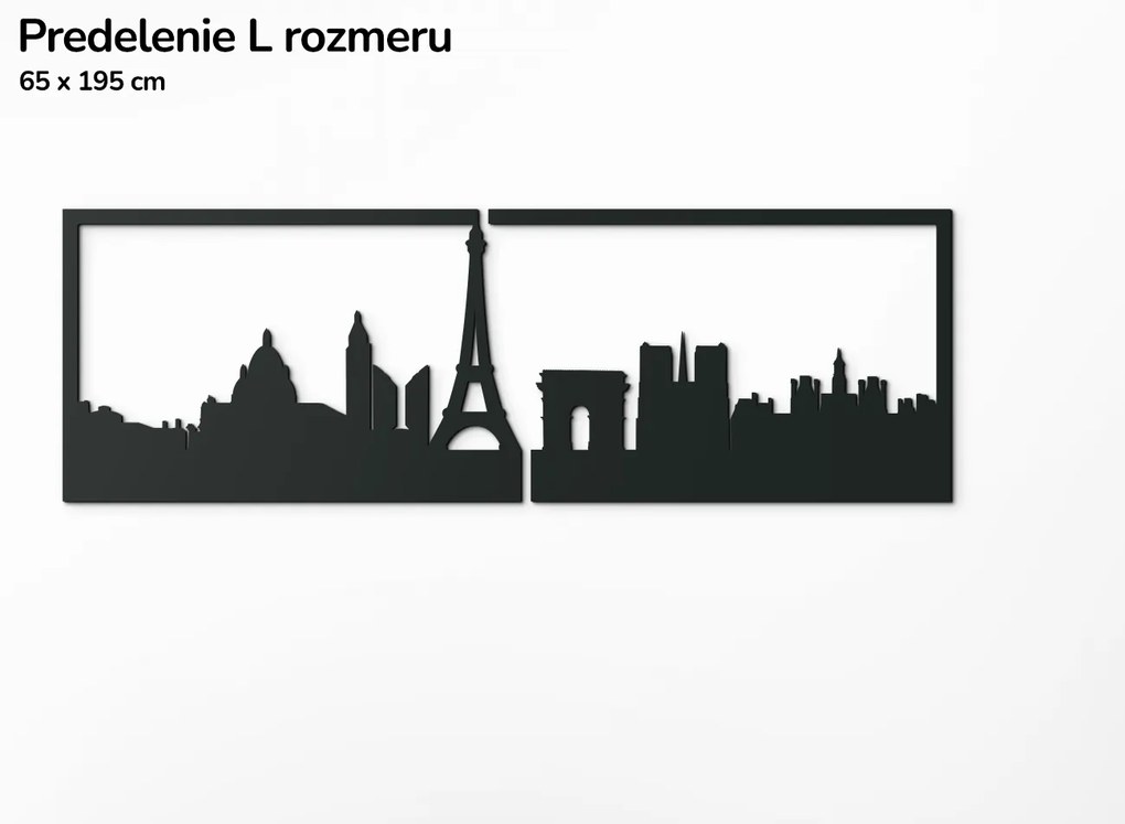 drevko Obraz Paríž panoráma Rozmer obrazu: 29,5 x 89 cm, Farba dekorácie: Čierna