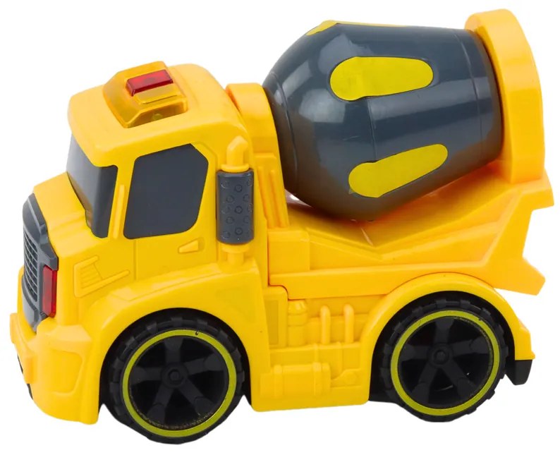 LEAN TOYS Domiešavač betónu, svetlá, zvuk - žlté