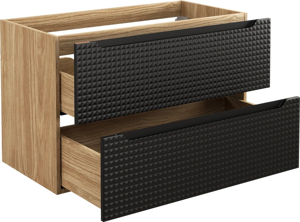 Comad Kúpeľňová skrinka pod umývadlo Luxor Black 90 čierna/dub olejovaný