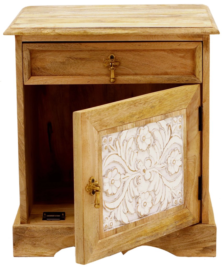 furniture-nabytek.cz - Nočný stolík z masívu z dreva mango 45x50x40