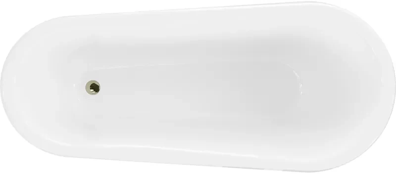 Mexen Retro, voľne stojaca vaňa 170 x 75 cm, biela-čierna, zlaté nohy, 53251707575-50