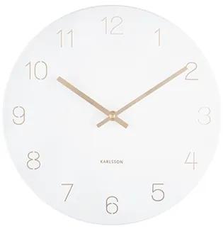Nástenné hodiny Karlsson KA5788WH Charm Engraved Numbers, 30 cm