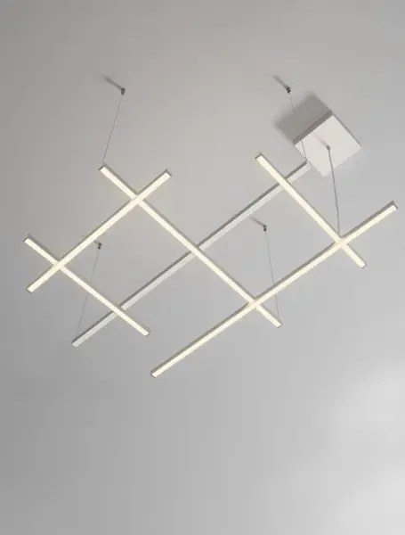 LED stmievateľný biely dizajnový luster Pace