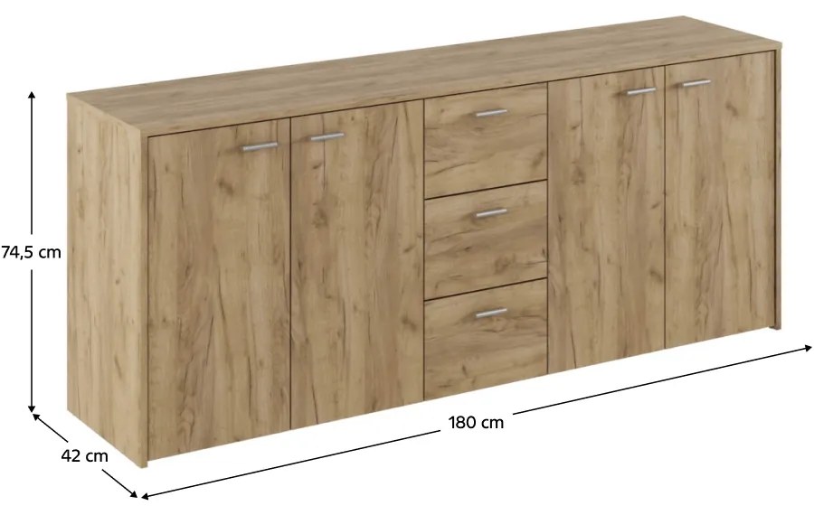 Skriňa HUGOS 180, remeselne spracovaný dub