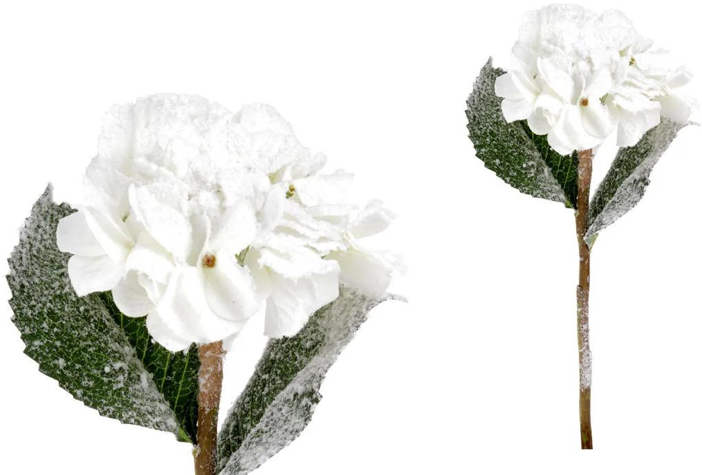 Umelý kvet- Hortenzie, omrznutá kremová 43cm
