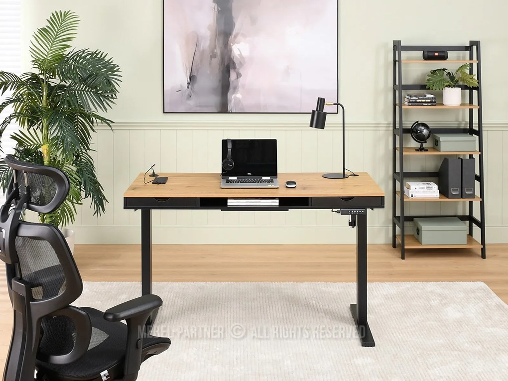 PC stolík Osto 140 (dub čierny + čierna). Akcia -18%. Vlastná spoľahlivá doprava až k Vám domov. 1109839