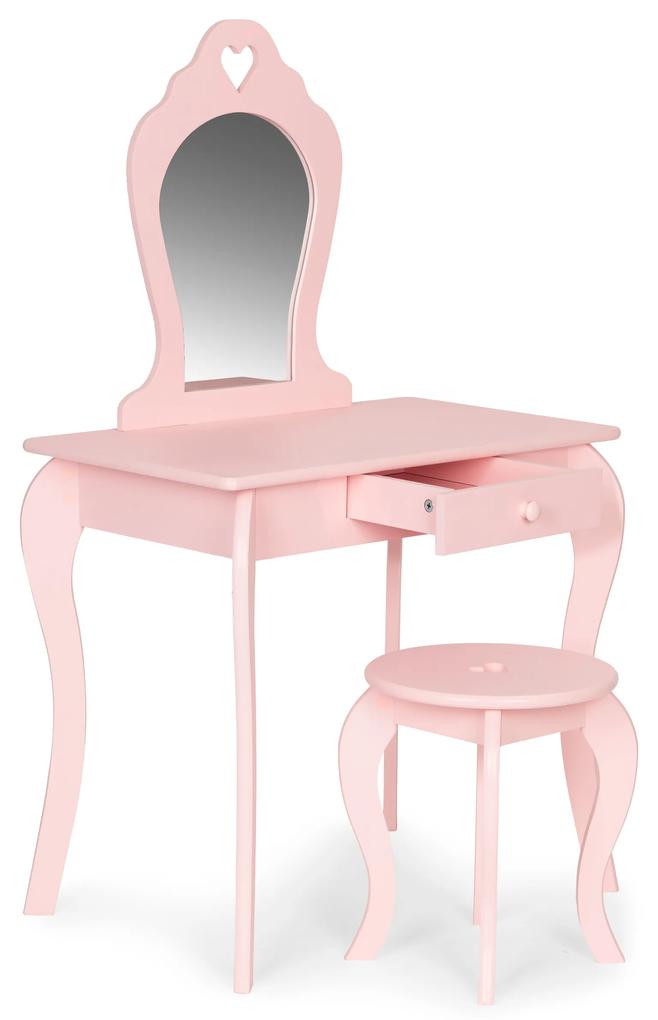 Detský veľký toaletný stolík so zrkadlom pre dievčatá ECOTOYS