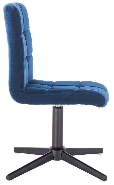LuxuryForm DESIGN Stolička TOLEDO VELUR na čiernom kríži - modrá