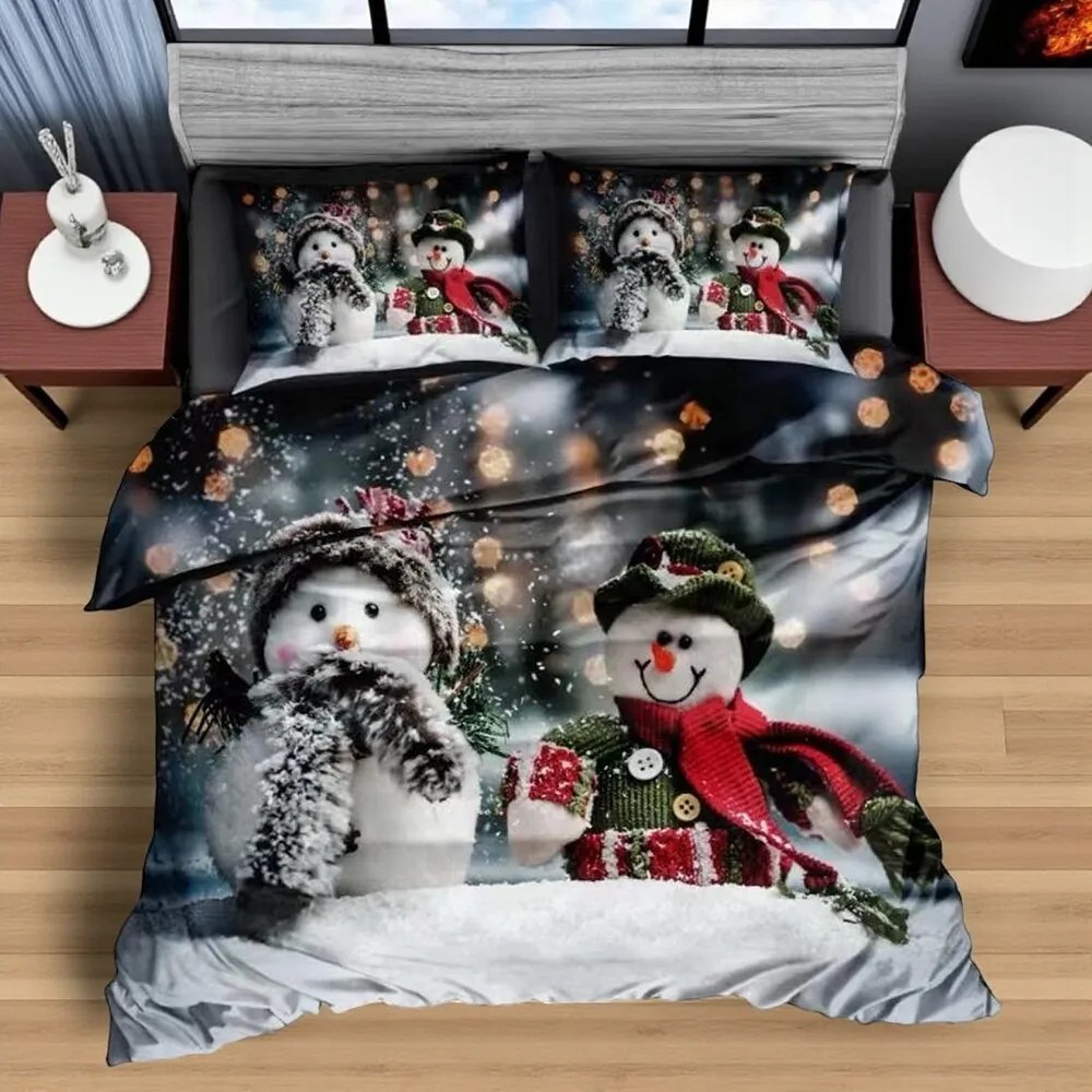 Obliečky NADELLE SNOWMEN 3-dielna sada 140x200 cm