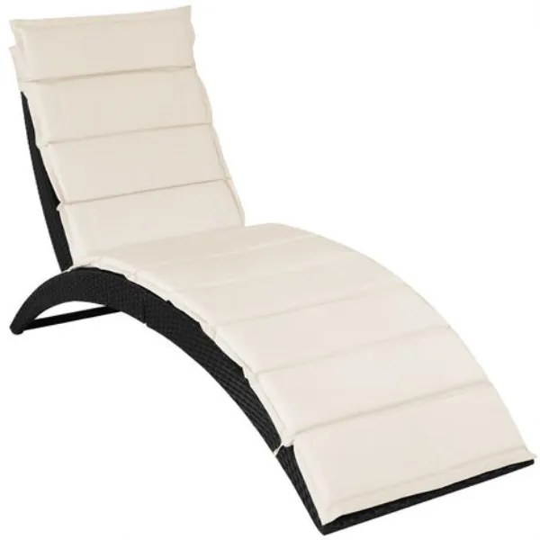 Polyratanové lehátko Sun Lounger čierna