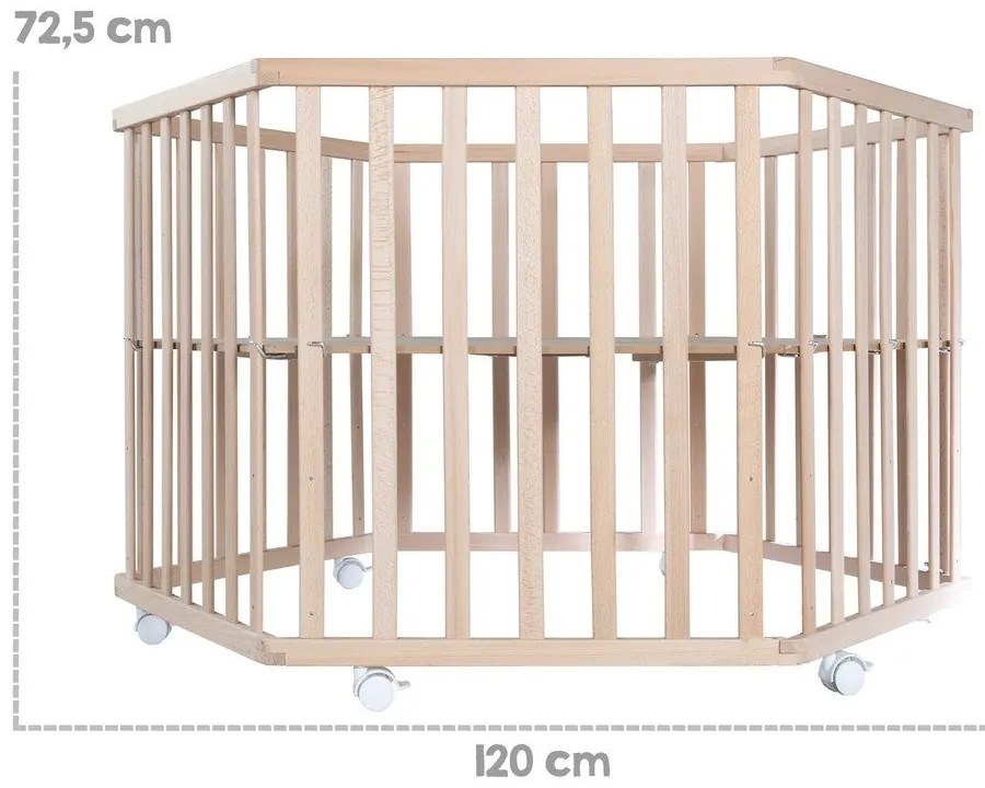 Detská ohrádka z bukového dreva v prírodnej farbe 119x104 cm – Roba