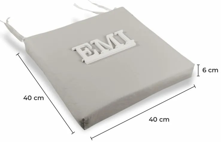 Sedák na stoličku svetlo sivý 40x40 cm EMI