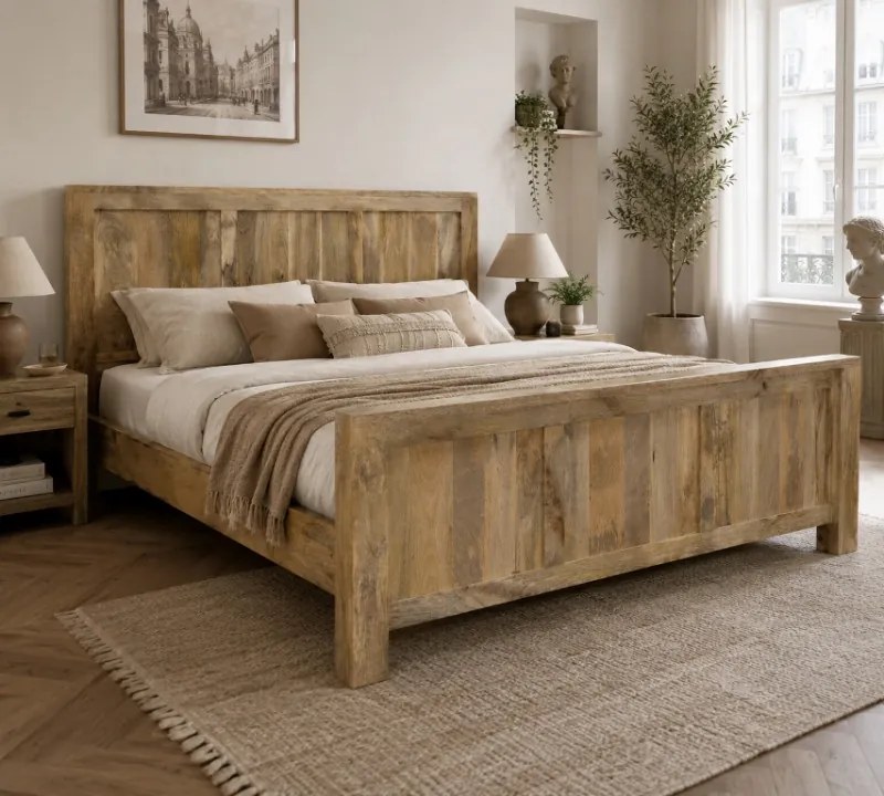 Posteľ Hina 180x200 z mangového dreva Mango natural