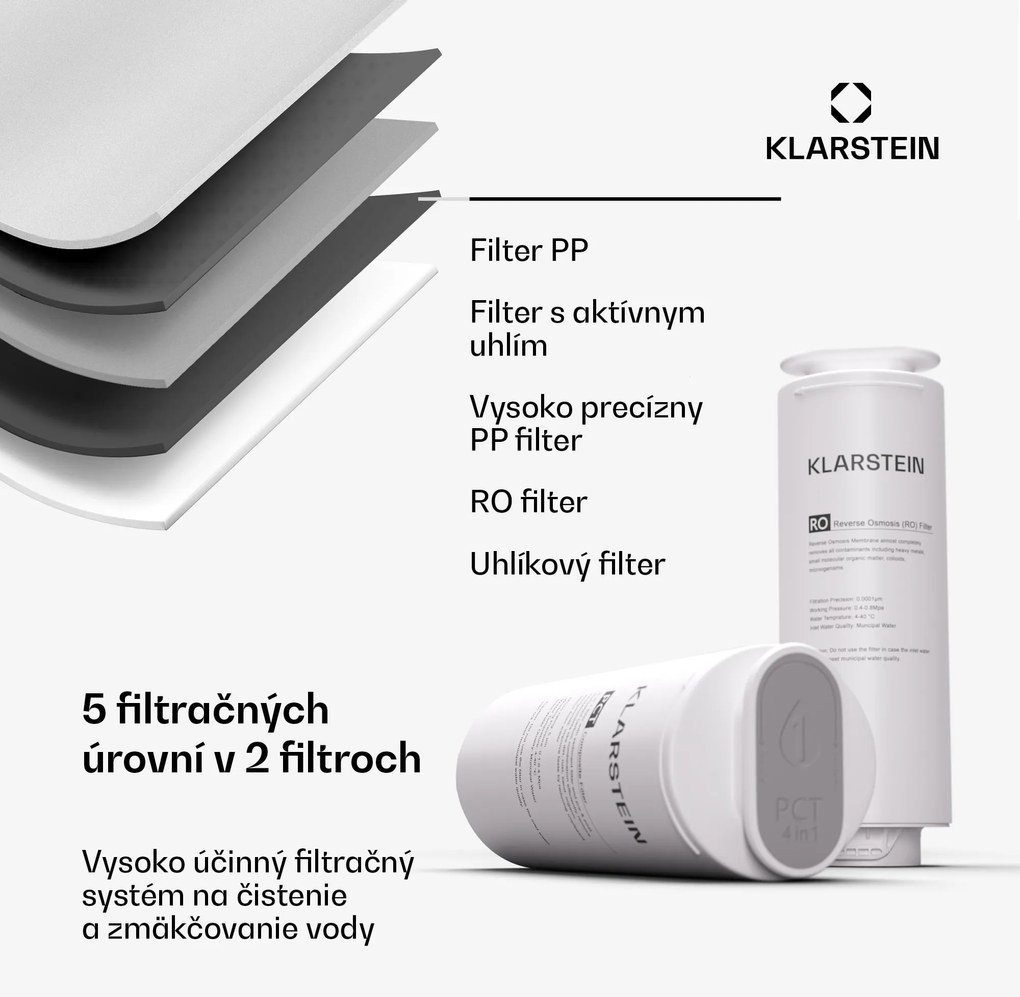 Klarstein PureLine 800, filtračný systém, reverzná osmóza, 800 GPD / 3000 L/d