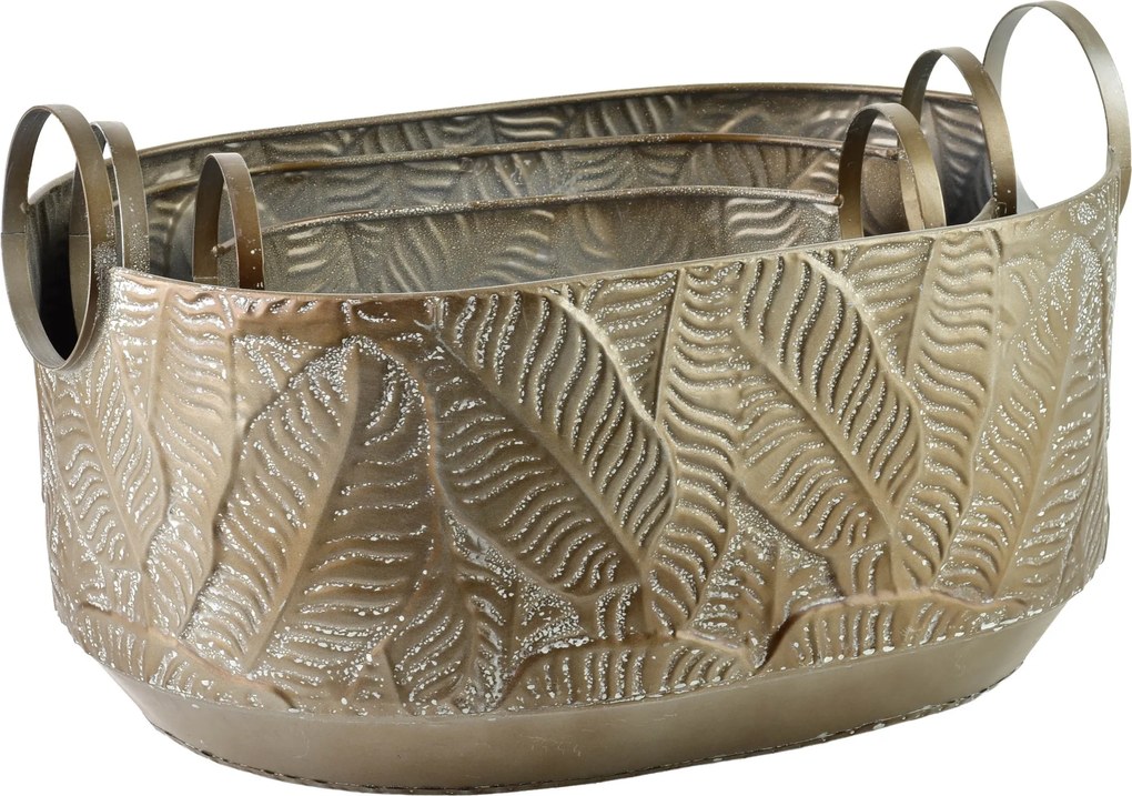 Sada 3 ks květináčů MARINA X hnědá