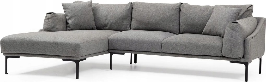 Rohová sedačka Leonero (L) (sivá čierna)