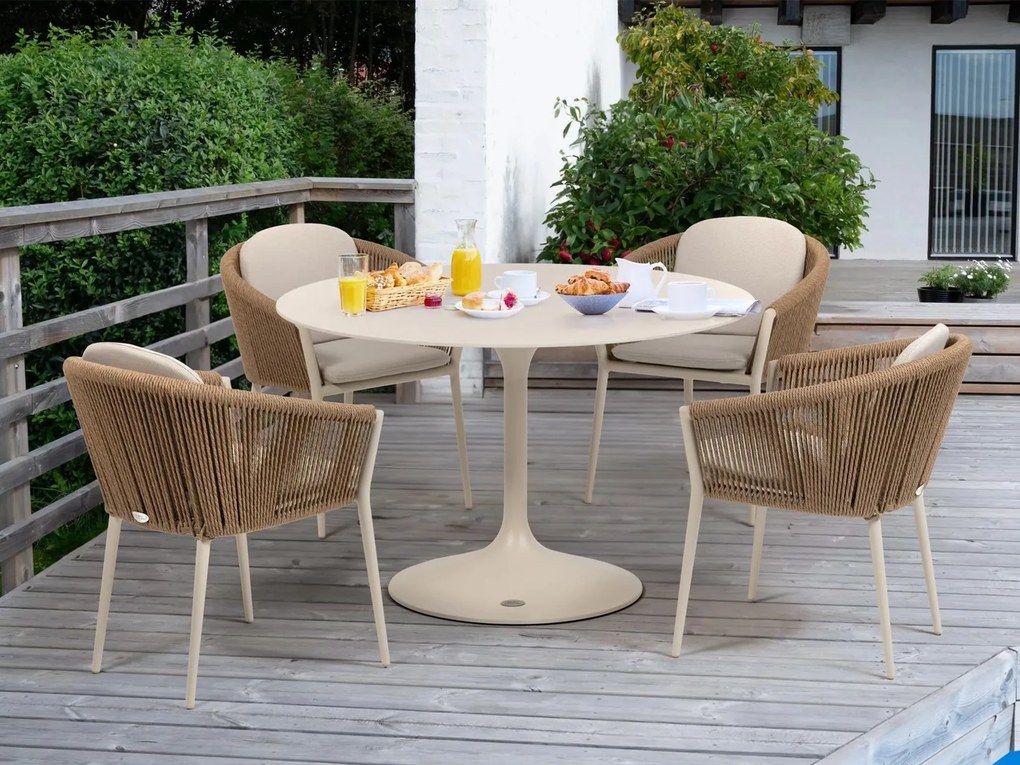 Verona okrúhly stôl Ø120 cm slonovinový