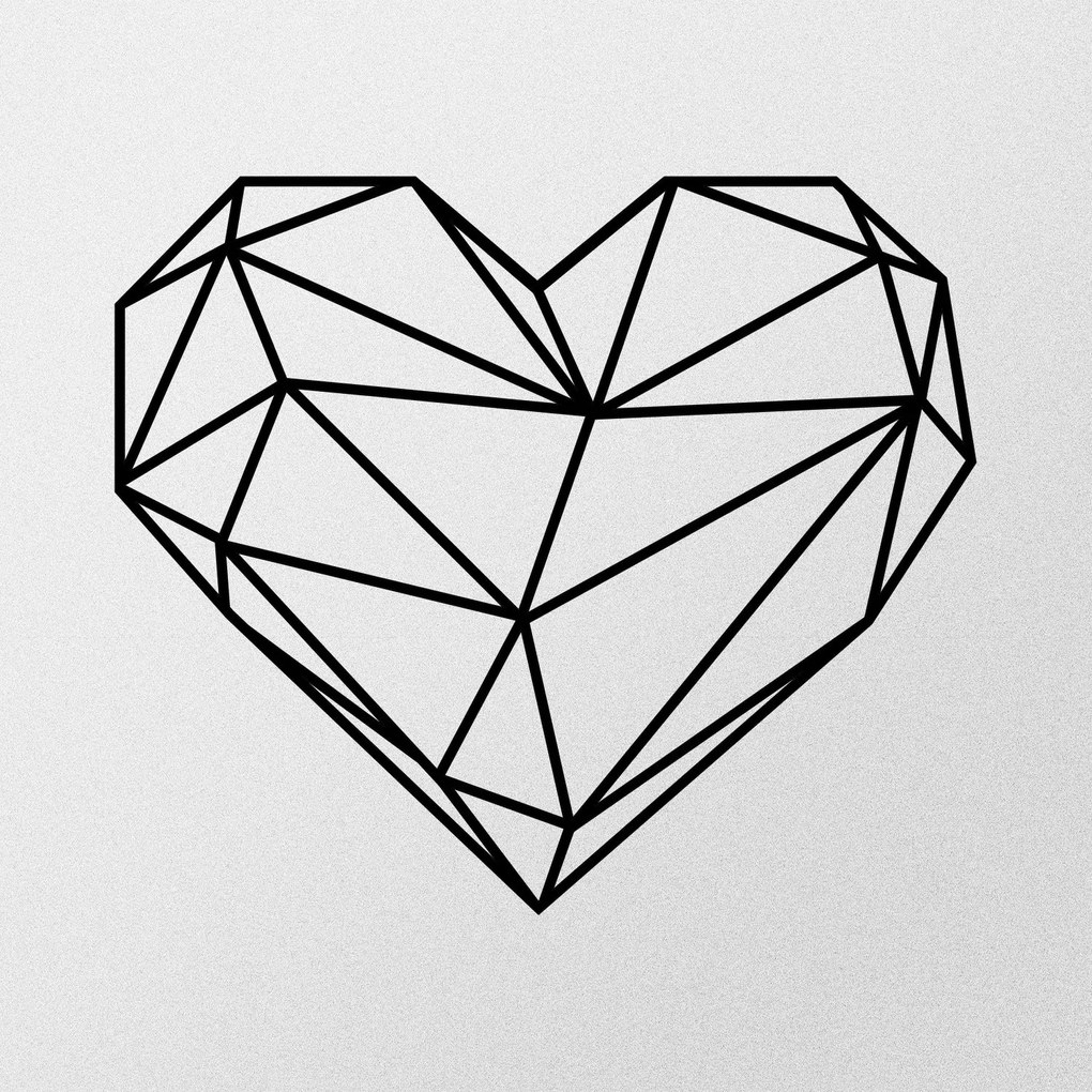 Nástěnná kovová dekorace Heart I černá