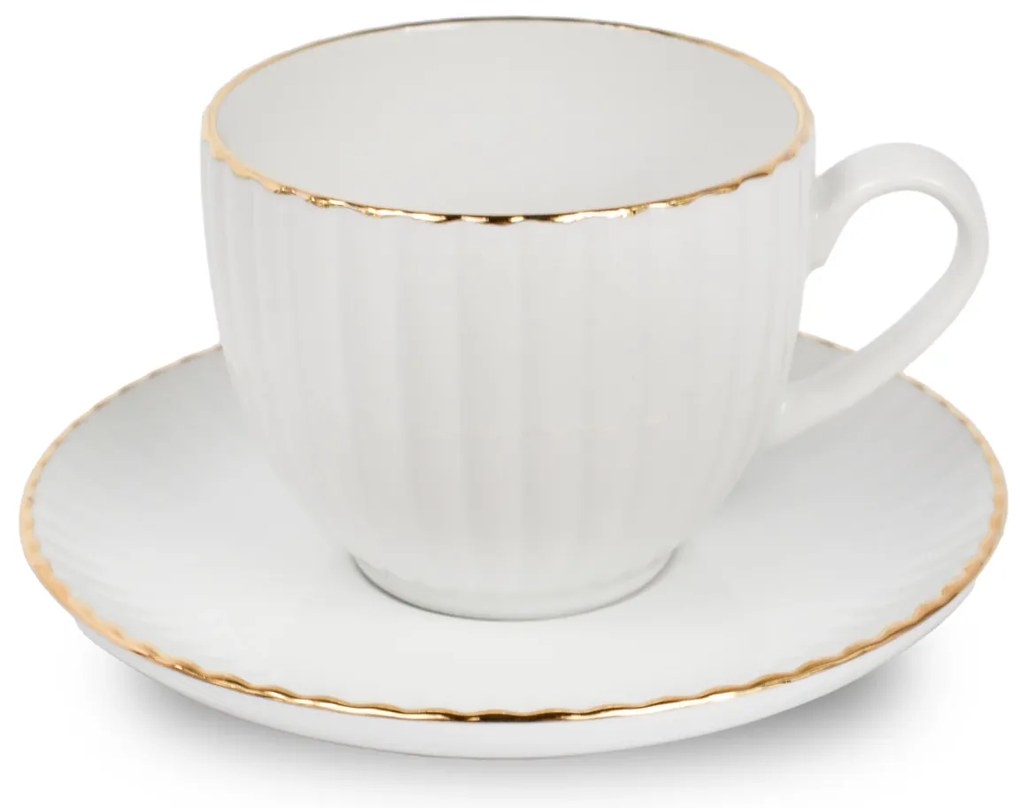 Daisy white - gold kávová súprava 12 ks