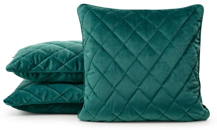 Dekorstudio Dekoračná obliečka na vankúš VELVET27 v tmavotyrkysovej farbe